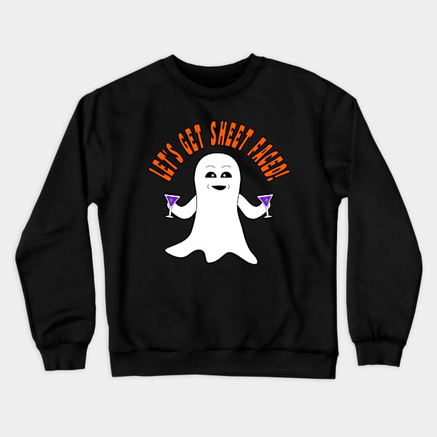 Let's Get Sheet Faced! - Funny Halloween Crewneck Sweatshirt by skauff